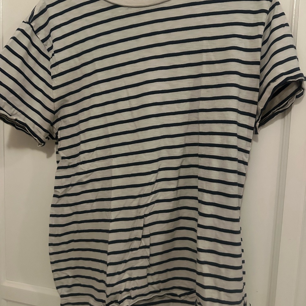 J. Crew Navy and Cream Striped Tee